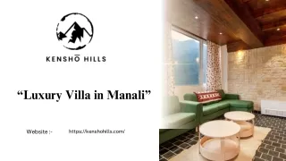 Luxury Villa in Manali