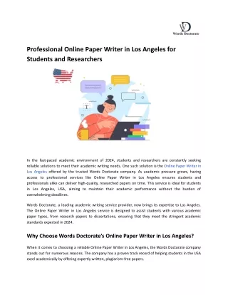 Professional Online Paper Writer in Los Angeles for Students and Researchers