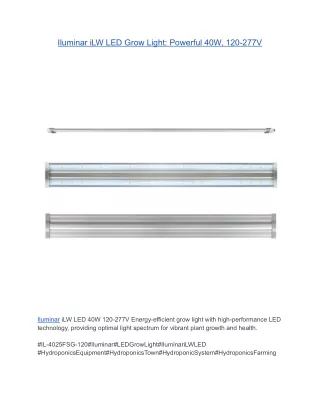Iluminar iLW LED Grow Light: Powerful 40W, 120-277V