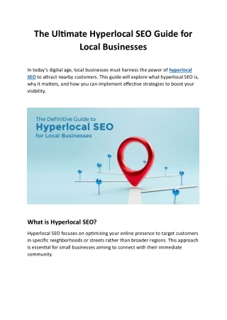 The Ultimate Hyperlocal SEO Guide for Local Businesses