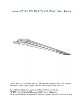 Iluminar iLW LED 40W 120-277V GREEN with Battery Backup