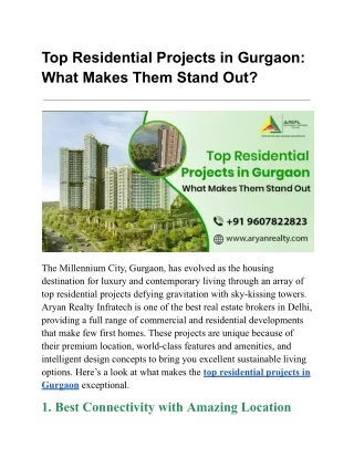 Top Residential Projects in Gurgaon