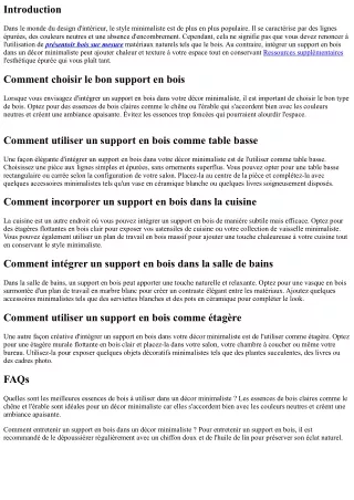Comment intégrer un support en bois dans un décor minimaliste