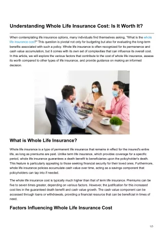 Understanding Whole Life Insurance Cost Is It Worth It