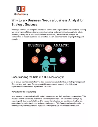 Why Every Business Needs a Business Analyst for Strategic Success