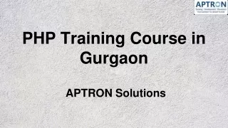 PHP Training Course in Gurgaon