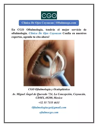 Clínica De Ojos Coyoacan  Oftalmocgo.com