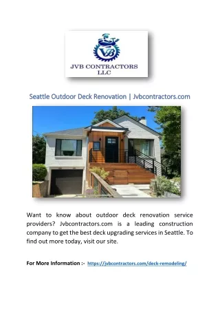 Seattle Outdoor Deck Renovation | Jvbcontractors.com