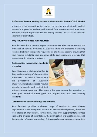 Professional Resume Writing Services are Important in Australia’s Job Market