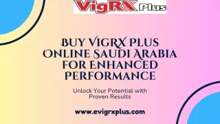 Buy VigRX Plus Online Saudi Arabia for Enhanced Performance
