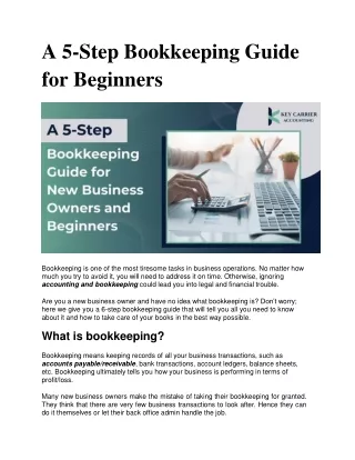A 5-Step Bookkeeping Guide for Beginners