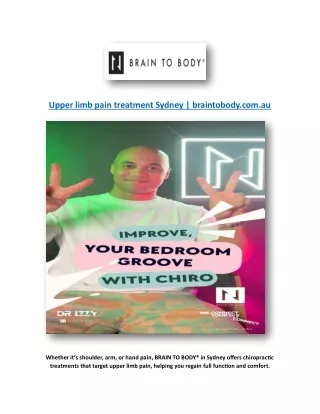 Upper limb pain treatment Sydney | braintobody.com.au