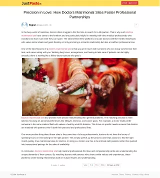 Precision in Love: How Doctors Matrimonial Sites Foster Professional Partnership
