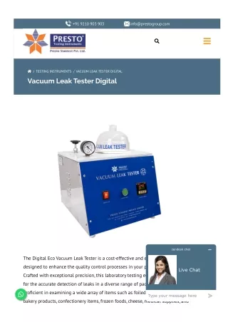 Vacuum Leak Tester Digital