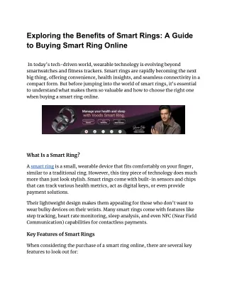 Exploring the Benefits of Smart Rings_ A Guide to Buying Smart Ring Online