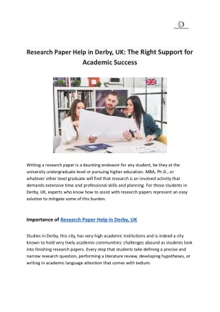 Research Paper Help in Derby, UK_ The Right Support for Academic Success