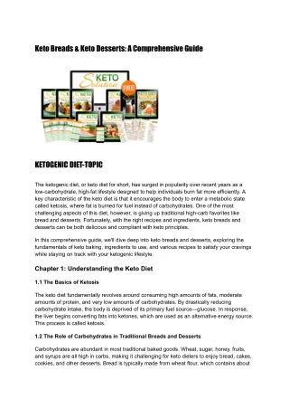 Keto Breads & Keto Desserts: A Comprehensive Guide   KETOGENIC DIET-TOPIC