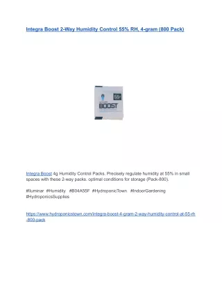 Integra Boost 2-Way Humidity Control 55% RH, 4-gram (800 Pack)