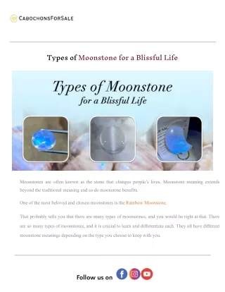 Types of Moonstone for a Blissful Life