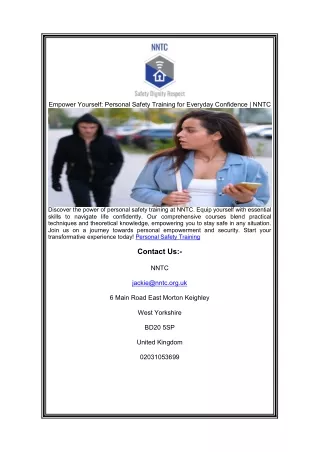 Empower Yourself: Personal Safety Training for Everyday Confidence | NNTC