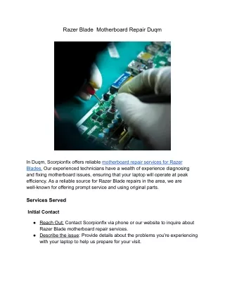 Razer Blade  Motherboard Repair Duqm