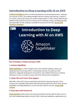 AI with AWS Course Online Hyderabad | AI with AWS Training Online