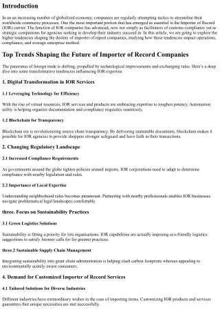 Top Trends Shaping the Future of Importer of Record Companies