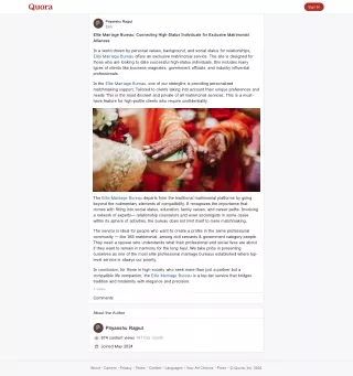 Elite Marriage Bureau: Connecting High-Status Individuals for Exclusive Matrimon