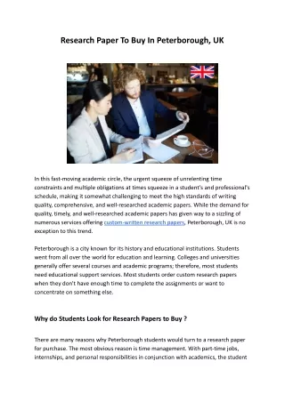 Research Paper To Buy In Peterborough, UK