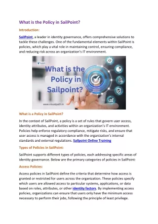 Sailpoint Identity IQ Training | Sailpoint Online Training