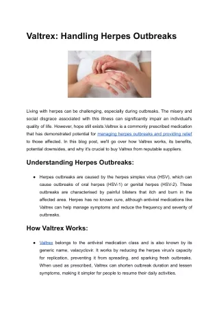 Valtrex_ Handling Herpes Outbreaks