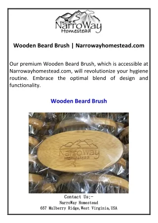 Wooden Beard Brush Narrowayhomestead.com