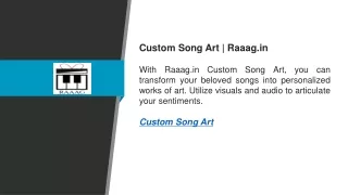 Custom Song Art  Raaag.in