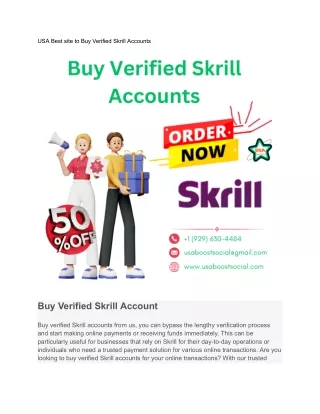 USA Best site to Buy Verified Skrill Accounts