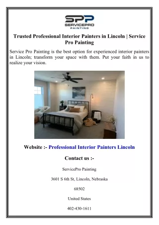 Trusted Professional Interior Painters in Lincoln   Service Pro Painting