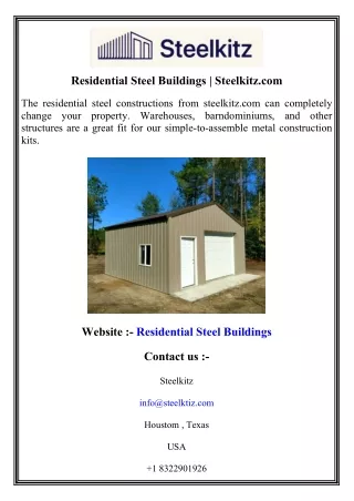 Residential Steel Buildings   Steelkitz.com