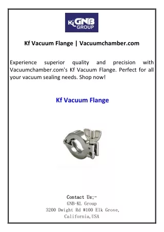 Kf Vacuum Flange Vacuumchamber.com