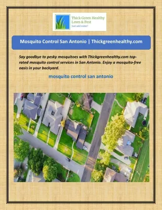 Mosquito Control San Antonio  Thickgreenhealthy.com