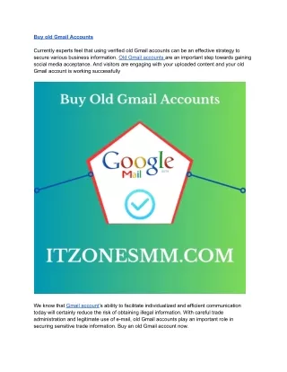 Buy Gmail Accounts From $1.50  Aged, PVA & Cheap