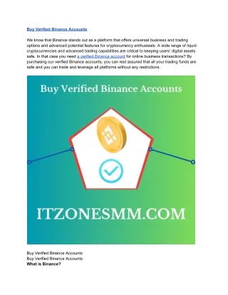 How to Purchase a Buy Verified Binance Account