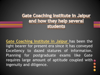 Gate Coaching Institute in