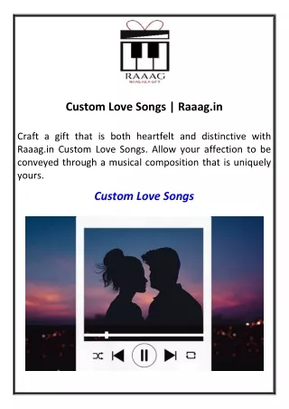 Custom Love Songs  Raaag.in