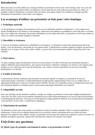 Les avantages d'utiliser un présentoir en bois pour votre boutique