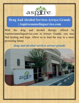 Drug And Alcohol Services Arroyo Grande   Aspirecounselingservice.com