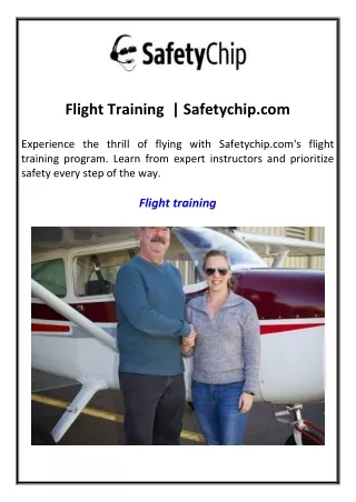 Flight Training  Safetychip.com