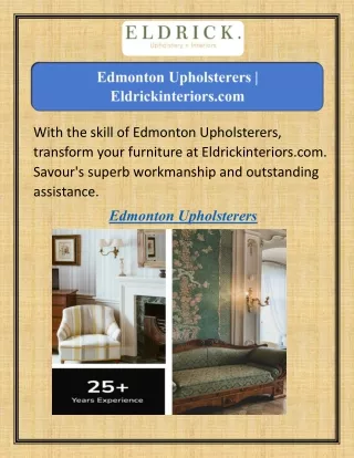 Edmonton Upholsterers  Eldrickinteriors.com