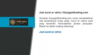 Jual surat ar rahnu  Easygoldtrading.com