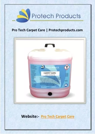Pro Tech Carpet Care | Protechproducts.com
