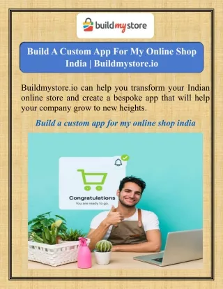 Build A Custom App For My Online Shop India  Buildmystore.io