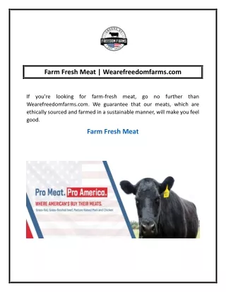 Farm Fresh Meat | Wearefreedomfarms.com